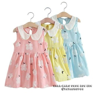 Váy bé gái cổ sen họa tiết hoa dễ thương 9-25 Kg [Có ảnh thật ]