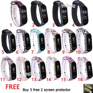 Dây đeo bằng silicon nhiều kiểu họa tiết cho đồng hồ thông minh Xiaomi Mi Band 3 4 MiBand 3 4