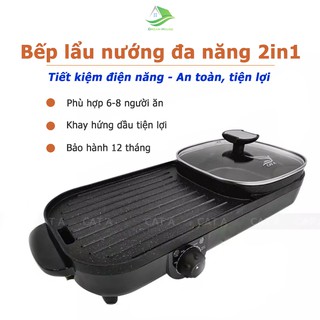 [Chính Hãng] Bếp Lẩu Nướng Mini - Nồi Lẩu Nướng Đa Năng Siêu Chống Dính Tiện Lợi [BH 12 Tháng]