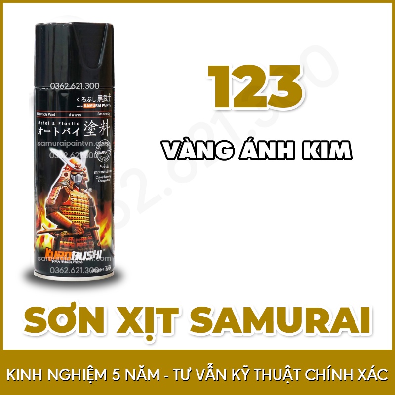 Chai Sơn Samurai Màu vàng ánh kim 123