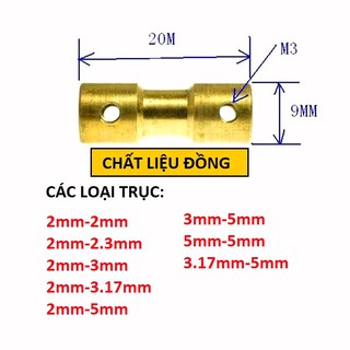 Khớp nối trục cứng các loại (Chất liệu đồng_Trục nhỏ)