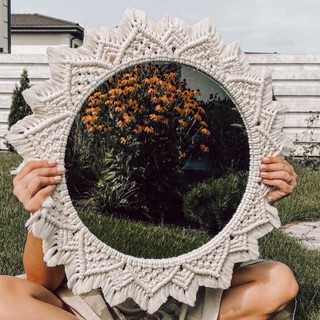 [HÀNG SẴN] Kích thước 50  Gương treo trang trí gương decor gương boho gương macrame gương treo tường gương phòng khách
