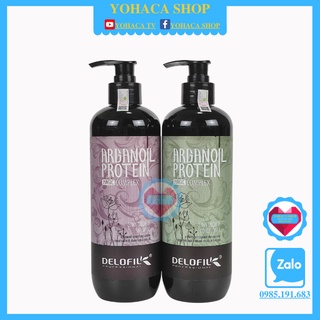 Cặp Dầu Gội Xả Delofil Phục Hồi Sạch Gàu 500mL