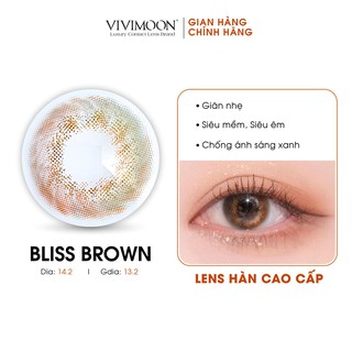 Lens Cận Màu Nâu Tây VIVIMOON Bliss Brown 13.2 mm - Kính Áp Tròng Cận Chính Hãng Hàn Quốc