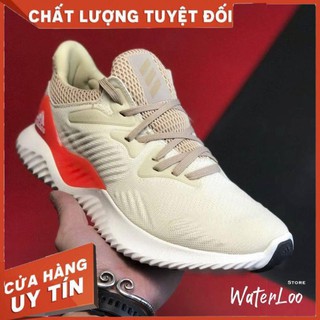 (HÀNG CHUẨN+QUÀ TẶNG) Giày thể thao sneaker nam nữ ALPHABOUNCE Beyond 2018 Cream White Red Màu kem trắng sữa đế trắng đỏ