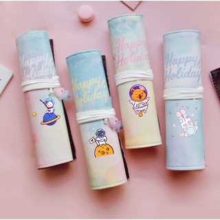 hộp bút cuộn màu loang phi hành gia HBLC31 hộp bút cute đựng màu vẽ kpop thần tượng hoạt hình idol dễ thương