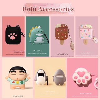 Ốp Case Airpod Cu Shin Cá Mập Que Kem Khủng Long Xanh Tay Mèo Dễ Thương C2