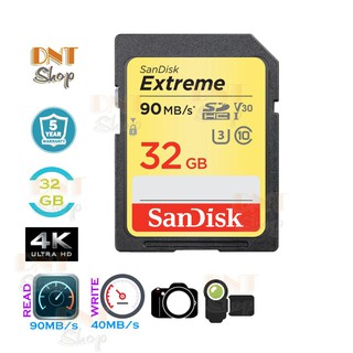 Thẻ nhớ SDHC SanDisk Extreme 32GB UHS-I U3 V30 90MB/s (SDSDXVE-032G-GNCIN)