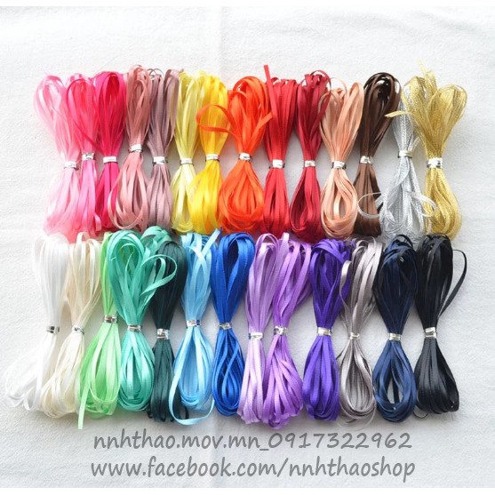 10 mét ruy băng lụa 3mm