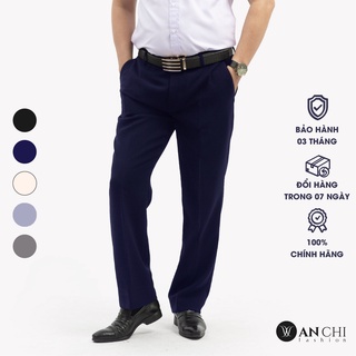 Quần Âu Nam Trung Niên ANCHI Màu Xanh Than Vải Tăm, Quần Tây Nam Công Sở Cao Cấp