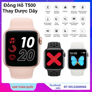 Đồng Hồ Thông Minh T500, Theo Dõi Sức Khỏe Nghe Gọi Thay Dây Size 44mm - Mẫu Mới 2020