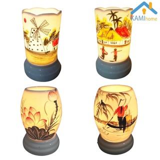 Đèn xông tinh dầu cỡ Lớn (Bảo hành Vỡ) thơm phòng đuổi muỗi sứ cắm điện Chọn kèm 1 Tinh dầu 10ml mã 25002