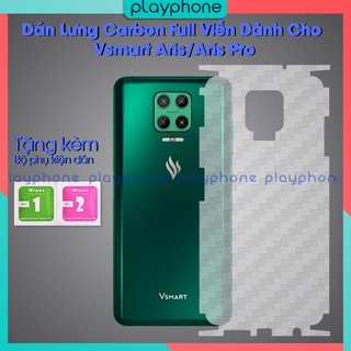 Miếng Dán Decal Carbon Full Viền Chống Trầy Xước Vsmart Live 4 Joy 4 Aris Aris Pro Kèm Phụ Kiện Đầy Đủ Playphone