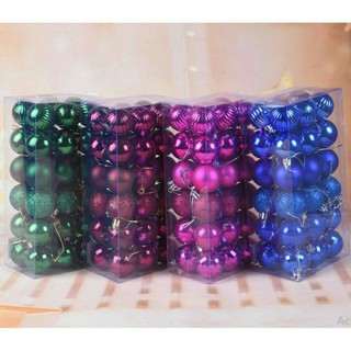 MẪU E19 Hộp 36 quả châu trang trí noel 4cm