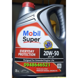 Nhớt động cơ Mobil super 20w50 4 lít chính hãng