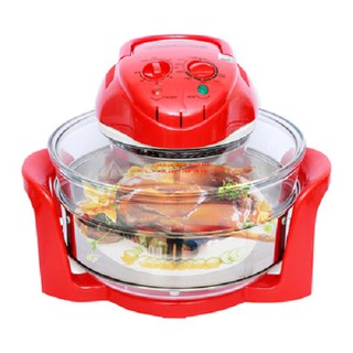 Lò nướng thủy tinh HOMEPRO HP 555D 12L Vàng/Đỏ - Bảo hành 1 năm - Nướng gà nguyên con - Nướng hàu - hải sản tiện lợi