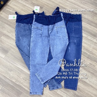 [40-75kg] Quần Bầu Baggy - Quần Jean bầu Trẻ Trung Ống Rộng Thoải Mái Tới Sinh - Mã 197
