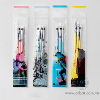 [ARBAT] Bộ cọ màu nước/gouache Tiểu Điểu Himi 3 cây