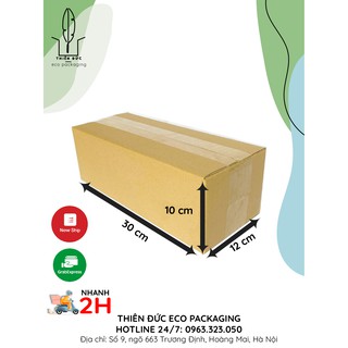 COMBO 100 THÙNG CARTON 30x12x10 CM GIÁ RẺ - BAO BÌ XANH - THÙNG GIẤY dùng đóng hàng, chuyển đồ, lưu trữ đồ đạc