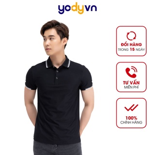 Áo Polo YODY nam phối bo thoáng mát thấm hút mồ hôi APM4053