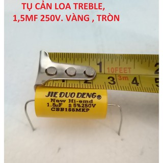 TỤ PHÂN TẦN LOA TREBLE 1.5MF 250V VÀNG TRÒN - GIÁ 5 CÁI