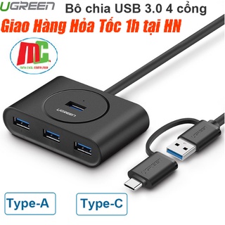 Bộ chia cổng USB 3.0 / USB type C sang 4 cổng USB 3.0 dài 1m UGREEN 40850