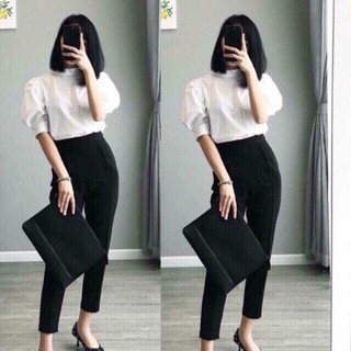 quần tây baggy chun lưng khóa sườn chất tuyết mưa