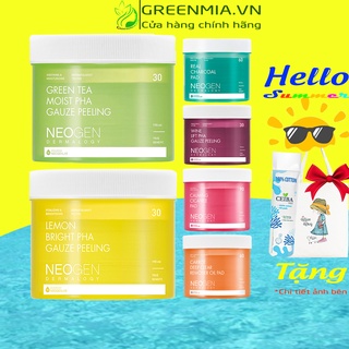 Miếng Tẩy Da Chết Neogen Tẩy Trang Neogen Gauze Peeling Chanh, Trà Xanh, Than Tre, Rau Má Cica, Carrot, Vang Đỏ