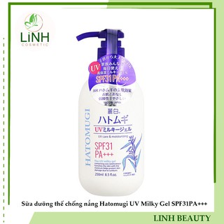 Sữa dưỡng thể chống nắng Hatomugi UV Milky Gel SPF31/PA+++