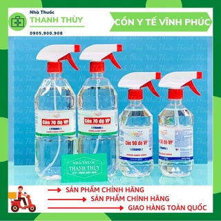 CỒN Y TẾ SÁT TRÙNG, SÁT KHUẨN, TRÁNH TRUYỀN NHIỄM, KHÔNG KHÔ DA VĨNH PHÚC 70,90 ĐỘ 500ML, 1000ML