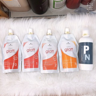 Kem uốn duỗi tóc Schwarzkopf Glatt 400ml 0,1,2. có thể tự duỗi thẳng tại nhà không cần nhiệt