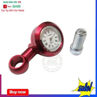 Đồng Hồ Chân Gương Xe Máy + Tặng Kèm Ốc 10 Ly Zen Thuận ( Màu Đỏ )