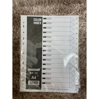 Chia file nhựa đánh dấu số 1 đến 15
