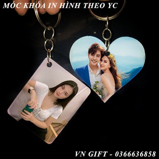 Móc khóa mica in 2 mặt ảnh theo yêu cầu