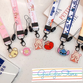 Dây đeo thẻ đa năng cho học sinh nhân viên văn phòng dây strap điện thoại có tag nhựa hoạt hình đáng yêu lanyard