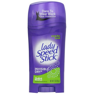 Lăn khử mùi nữ dạng sáp Lady Speed Stick Invisible Dry PowerAntiperspirant/Deodorant Powder Fresh 63g (Mỹ)