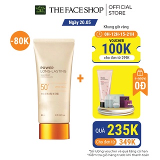 (HSD-01/12/23) Kem Chống Nắng TheFaceShop Lâu Trôi Natural Sun Eco Power Long-Lasting Sun Cream Spf50+ Pa+++ 80ml