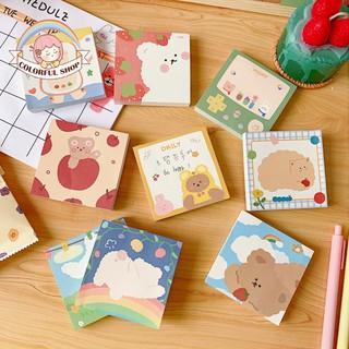 Tập 50 tờ giấy dán ghi chú hình gấu thiết kế độc đáo