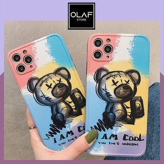 Ốp iPhone cute Gấu I AM COOL đa sắc dễ thương.Tương thích iPhone 12 ProMax/12/11 ProMax/11/XsMax/Xs/X/8plus/8/7plus/7
