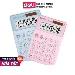 [Mã LIFEMALL99154 giảm 50K đơn 99K] Máy tính để bàn Deli - Màn hình 8 số - Màu Xanh/Hồng - 1209A