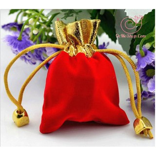 Túi Rút đỏ Đựng Trang Sức, Son, Mỹ Phẩm 7x9.5cm