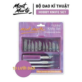 Set dao kĩ thuật Mont Marte Hobby Knife - 13 lưỡi dao (Blades)