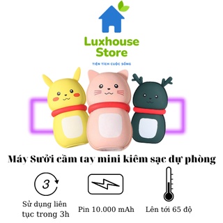 Máy sưởi ấm mini cầm tay thông minh dễ thương kiêm sạc dự phòng - sử dụng liên tục trong 3h, Pin sạc sự phòng 10000 mAh