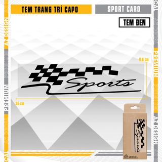 Tem Capo Ô Tô Chủ Đề Sport Caro |CP05| Tem Chống Nước, Chống Bay Màu Độ Bền Cao