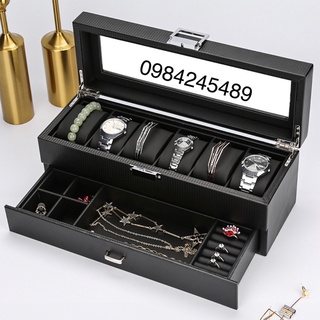 Hộp Đựng Đồng Hồ Trang Sức Hai Tầng Cao Cấp