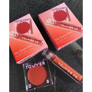 SET MÁ HỒNG KEM+SON BÓNG Tower 28 Beauty Power Lip + Cheek Duo