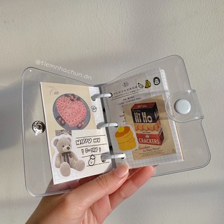 SỔ CÒNG MINI 3 CÒNG BÌA DẺO DOT GRID / BINDER MINI KÈM POSTCARD (ảnh thật) - Tiệm nhà Chun