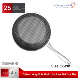 Chảo sâu lòng chống dính 3 lớp Inox 304 Fivestar Blackcube 16cm đáy liền FPC16001