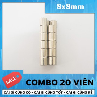 Nam Châm Vĩnh Cửu Hình Trụ 8x8mm - Combo 20 Viên