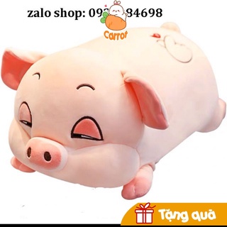 Gấu Bông Heo Đờ Đẫn, Lim Dim Siêu mềm mịn 40cm/70cm/1m - Heo Bông Phê Cần, Heo Lười Ngủ